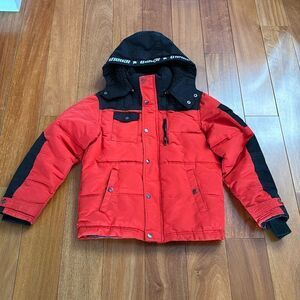 Diesel Boys Red Black Long Sleeve Hooded Full Zip Ski Jacket Size M (10/12)